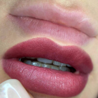 Lippen Pigmentierung.